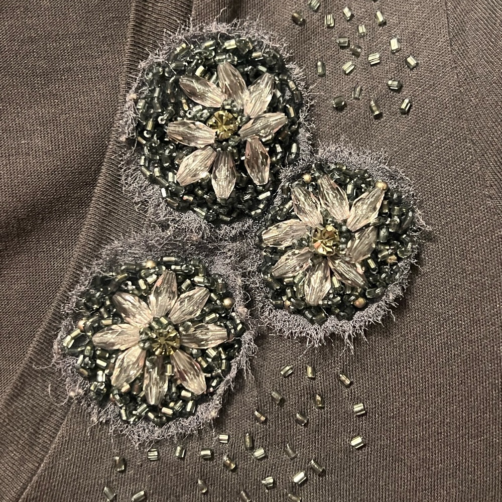 Vintage J Crew beaded tshirt